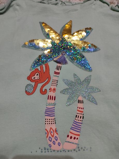 Tričko na ramienka s premieňajúcimi flitrami, c&a,134