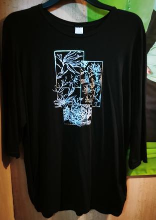 Čierne tričko s potlačou, 40 - xxxl
