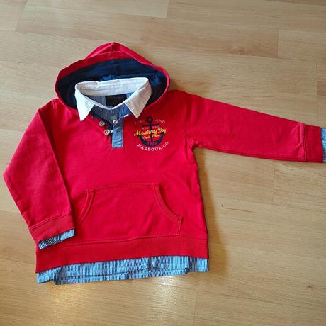 Slušácka mikina s kapucňou a všitou košelou, 98