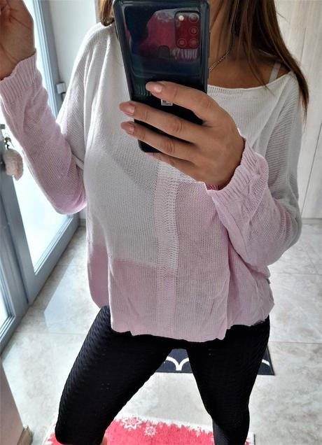 Ružovo biely svetrík-m, m