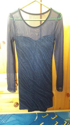 Lesklé modré šaty, xs