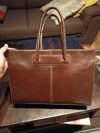 Kabelka kožená - aktovka,