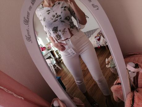 Jemný top kvety, h&m,s