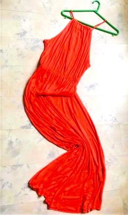 Tričkové plážové maxi šaty, l