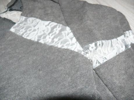 Tunika-predlženy sveter s čipkou l/xl, l
