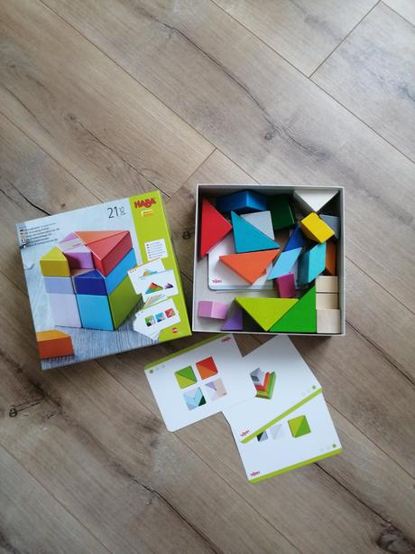 Haba 3d drevená stavebnica tangram kocka,