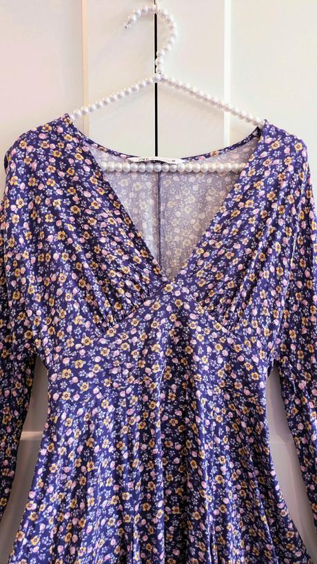 Fialové kvetinkové šaty zara, zara,xs