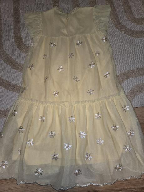 Slávnostné šaty žlté  140, c&a,140