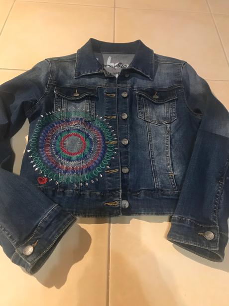 Riflová bunda - croptop dĺžka veľ.36, desigual,s