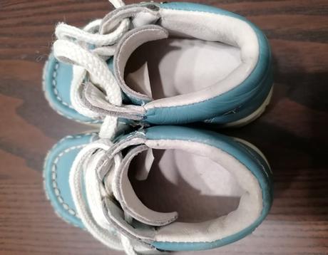 Modré kožené topánočky, santé,19