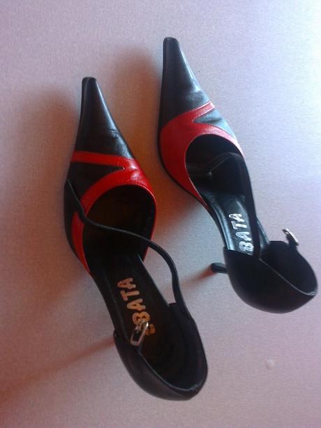 Kožené čierno-červené topánky, 37