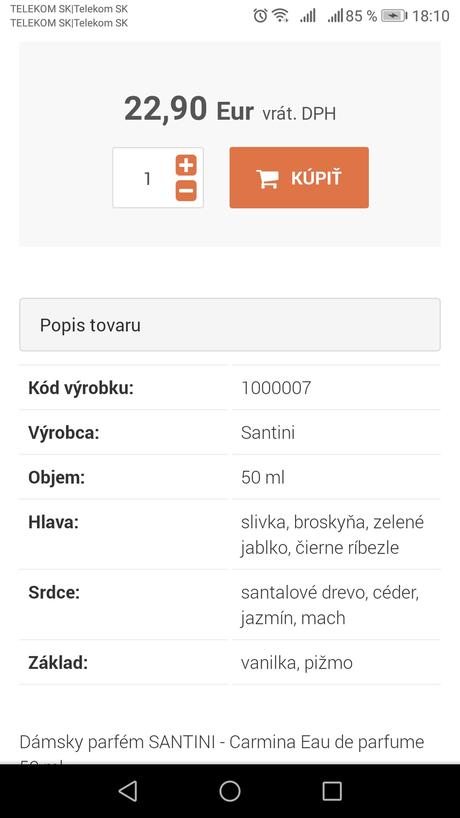 2parfémy santini + zadarmo ostatné, 