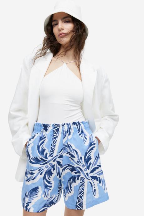 Ľanové šortky, h&m,36