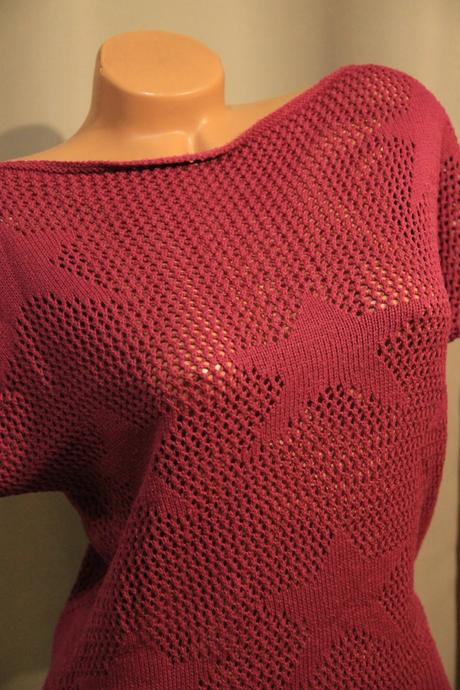 Pletený ružový top, l/xl, l