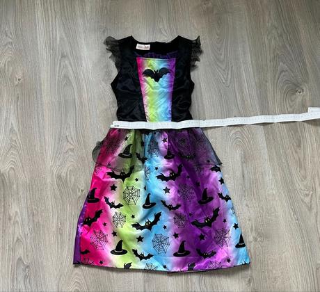 Farebné dievčenské šaty na halloween + čelenka,