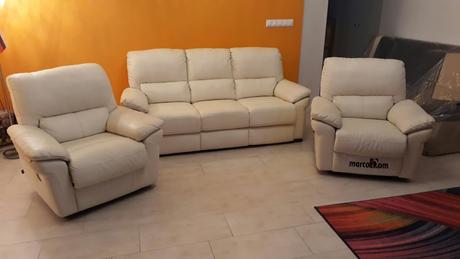 Kožená sedacia súprava 3+1+1 s relax funkciou,