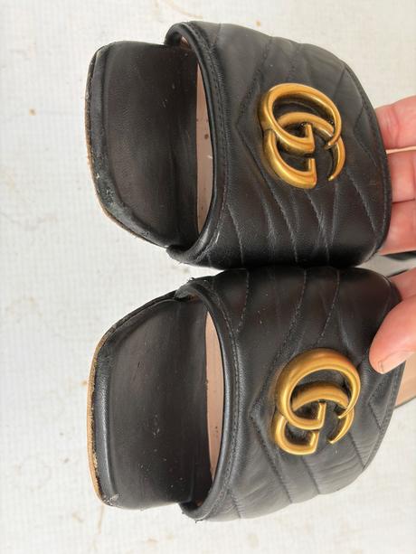 Gucci marnont cierne kozene 37 slapky, gucci,37