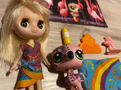 Krásna sada littlest pet shop bábika a plameniaci, 