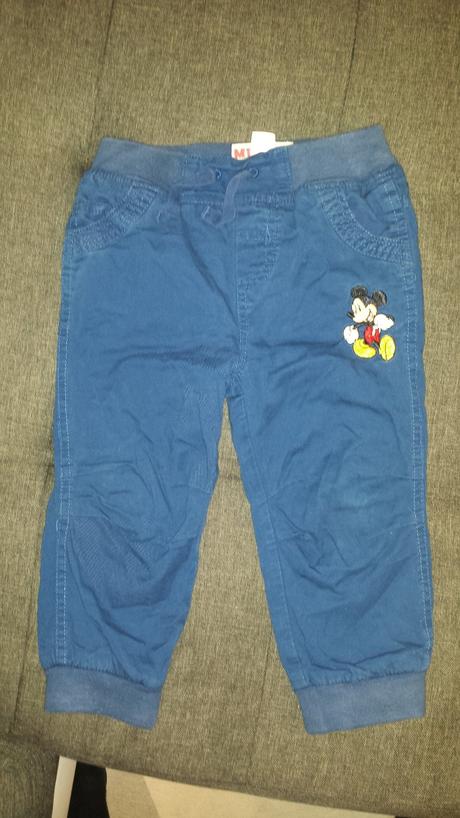 Zateplené nohavice mickey mouse, c&a,86