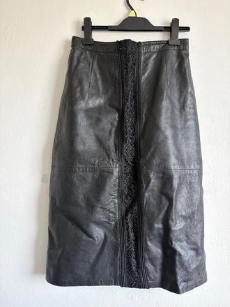 Vintage talianska kozena sukna prava koza midisukn, 38