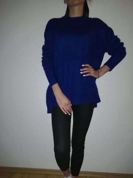 Modrý predĺžený svetrík, reserved,s