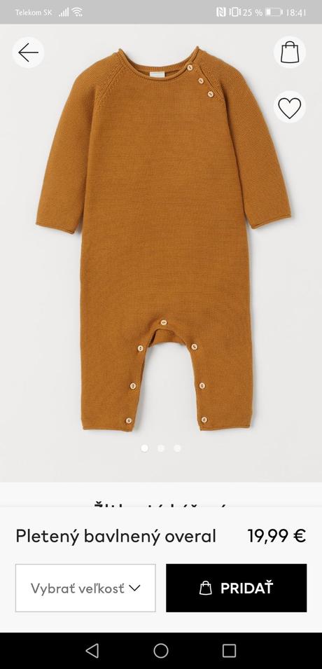 Pletený bavlnený overal 56, h&m,56