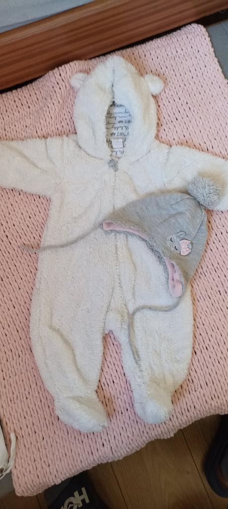 Teddy overal h&m s čiapkou, h&m,68