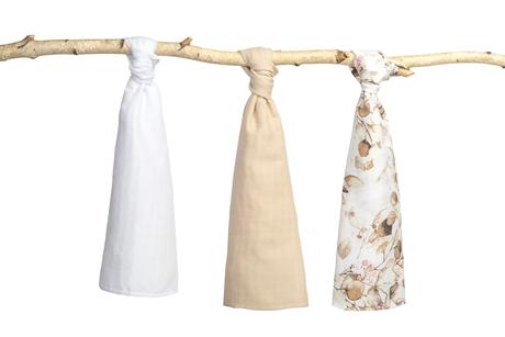 Sensillo mušelínové plienky béžové 70x80 cm, 3ks, 