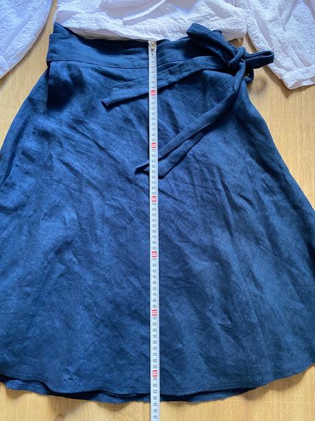 Rivica ľanová zavinovacia sukňa uni, 