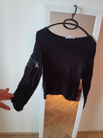 Crop top cierny , dlhy rukav, h&m,xs