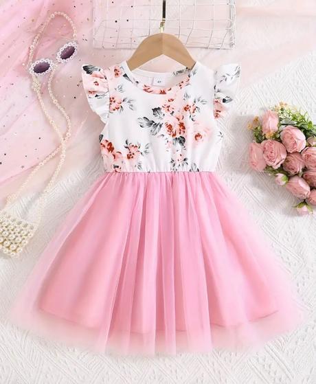 Saty kvetinové s tylovou sukňou, 128 / 134 / 140 / 146 / 152