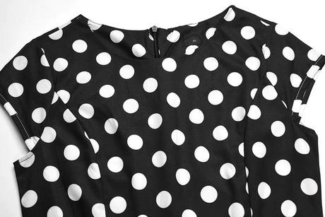 Polka dot retro saty, l / xl
