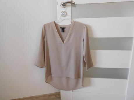 Blúzka dlhý rukáv 36 h&m krémová / béžová, h&m,36