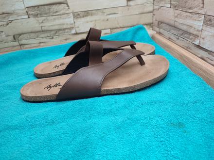 Aylla 46 - hnedé kožené barefoot šlapky, 48