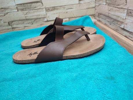 Aylla 46 - hnedé kožené barefoot šlapky, 48