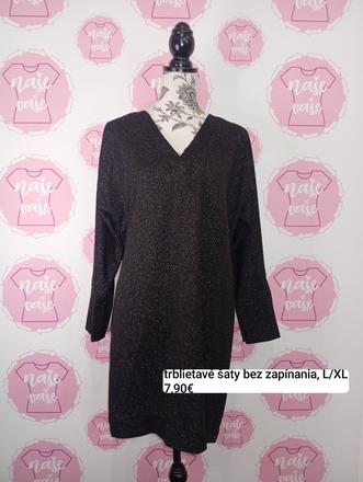 Trblietavé šaty bez zapínania m/l, l