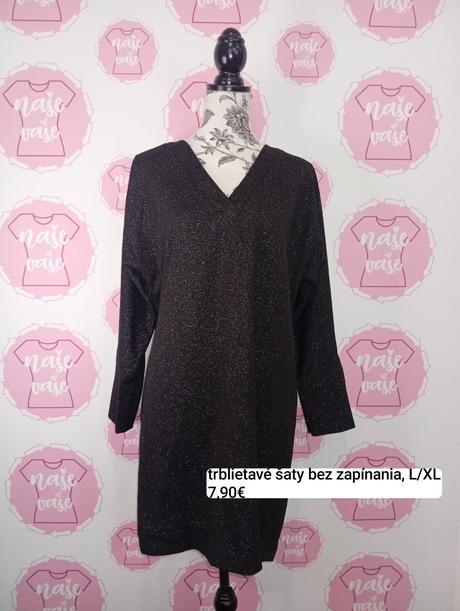 Trblietavé šaty bez zapínania m/l, l