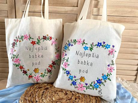 Plátené, ručne maľované tašky, 