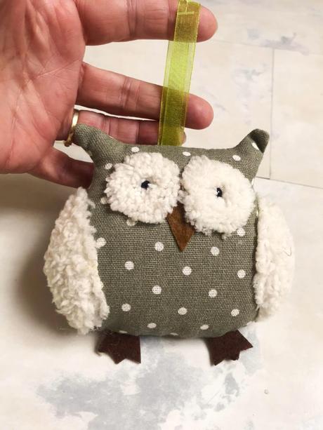 Naturálna sova z ľanového plátna,