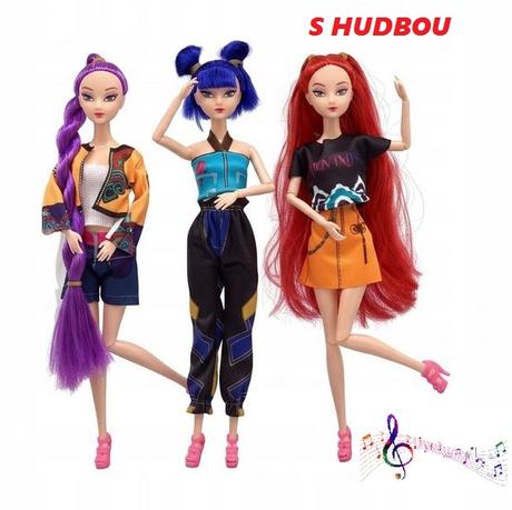 K-pop demon hunters bábiky 3ks set s hudbou,