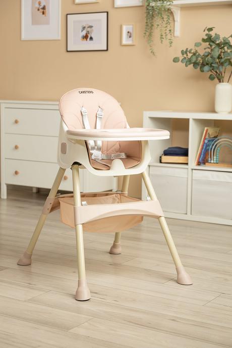 Caretero jedálenská stolička bill 2v1 pink, caretero