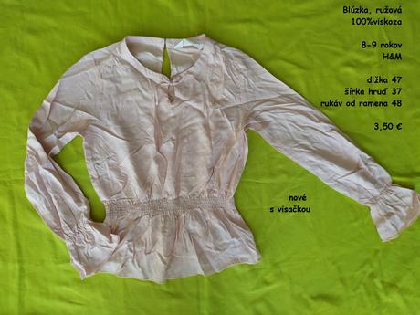 Ružová blúzka, h&m,134