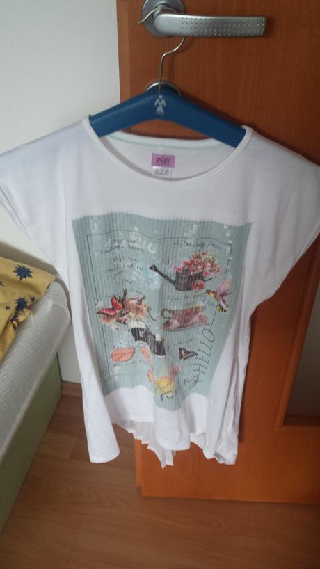 Tricko s flitrami a krasny zadok, f&f,164