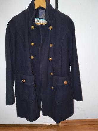 Prechodný vlnený kabát, s