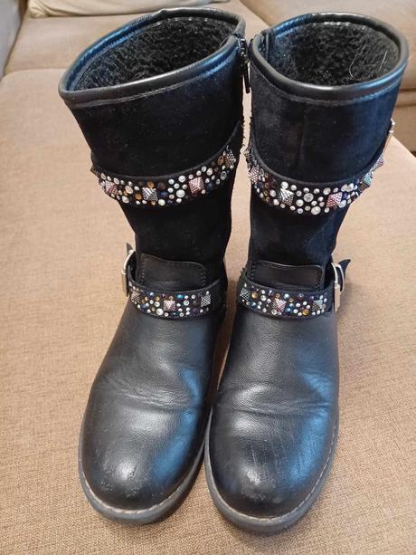 Čierne kovbojské čižmičky, deichmann,35