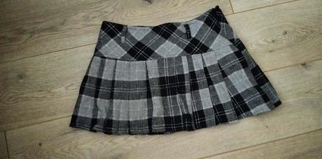 Sivá károvaná sukňa (mini), m