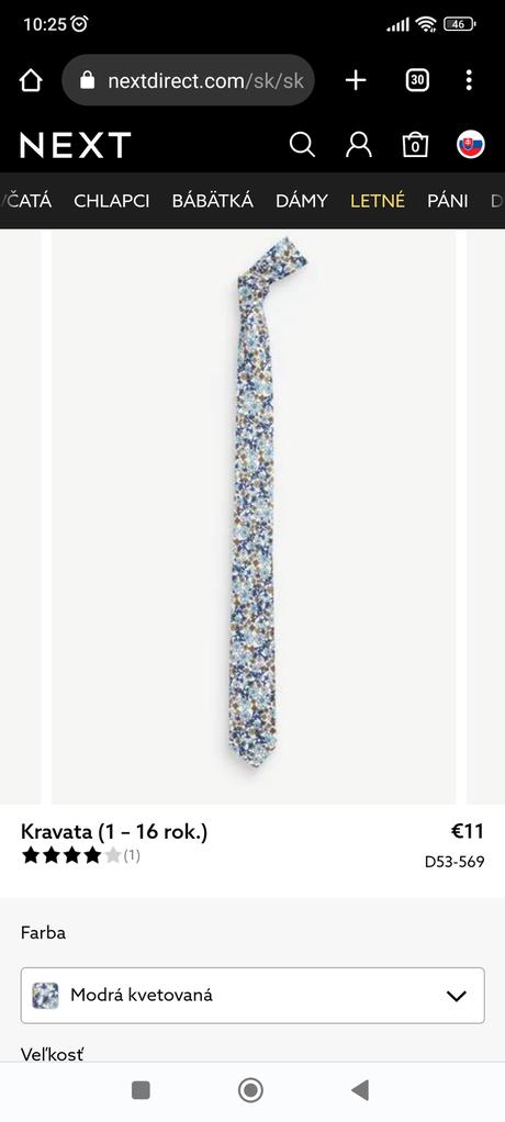 Košeľa s kravatou, next,140