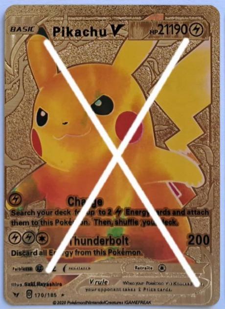 Pokémon karty zlaté plastové, 