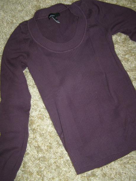 Mango basic fialový pulóvrik, mango,s