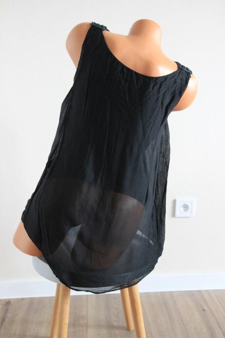 Čierny hodvábny top, s/m, s